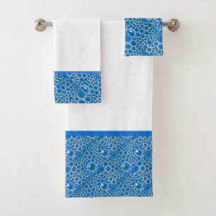 Bolhas Conjunto de toalhas de banho, Azul