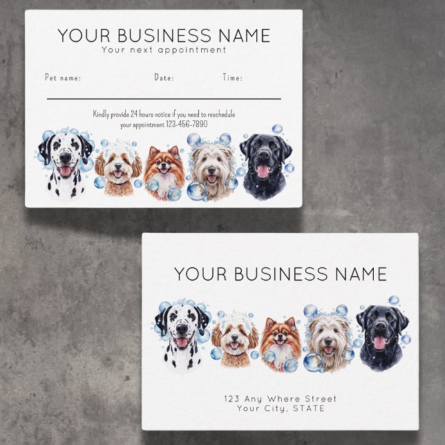 Bolhas de cartão de compromisso para cães com aqua (Criador carregado)