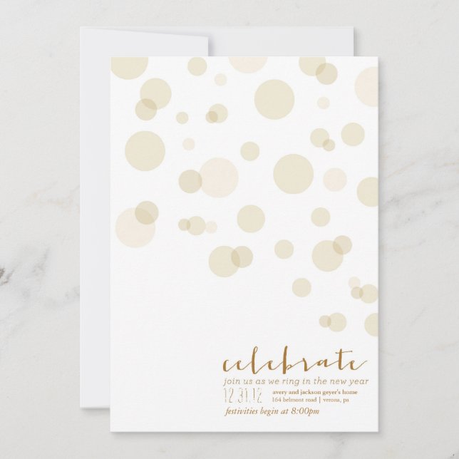 Bolhas de Champagne - convite de festas da véspera (Frente)