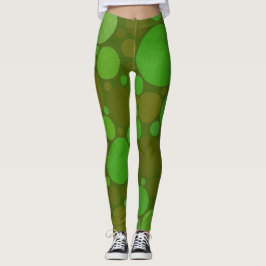 Bolhas de Círculo de Leggings de Arte Verde