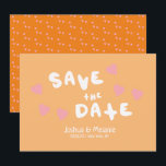 Bolhas de Groovy Corações desenhados à mão Salvem<br><div class="desc">Guardar os Anúncios de Convite de Data com letra escrita à mão</div>