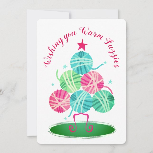 Bolhas de malha em árvore de fios Cartão de Natal (Frente)