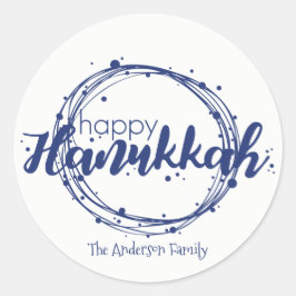 Bolhas de Neve Feliz Hanukkah Snow Etiqueta de Pre