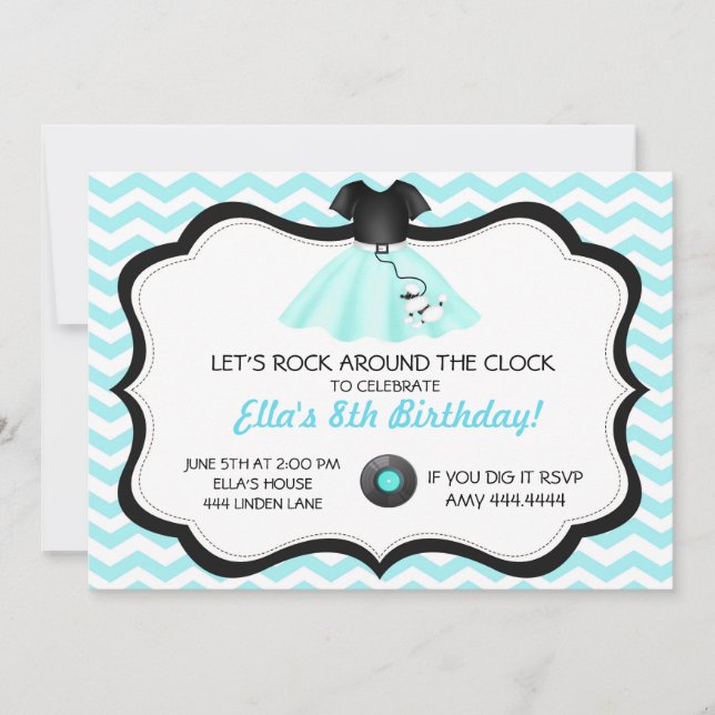 Bolhas de Salto Retro - Bolhas - Convite de Aniver (Frente)