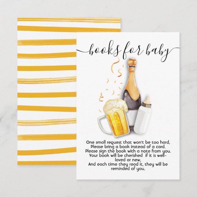 Bolhas e livros de cerveja para cartão de bebê (Frente/Verso)