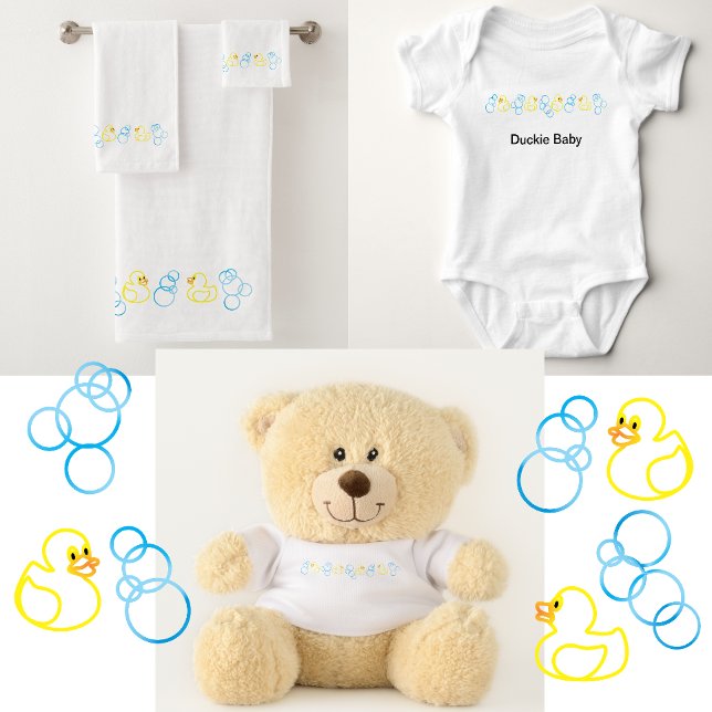 Bolhas e Patos Conjunto de Toalhas (Bubbles and Ducks for Baby)