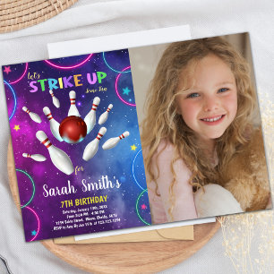 Boliche Arco-Íris Convites de Aniversário com foto