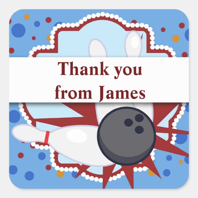 Boliche festa de aniversário graças ao seu adesivo (Frente)