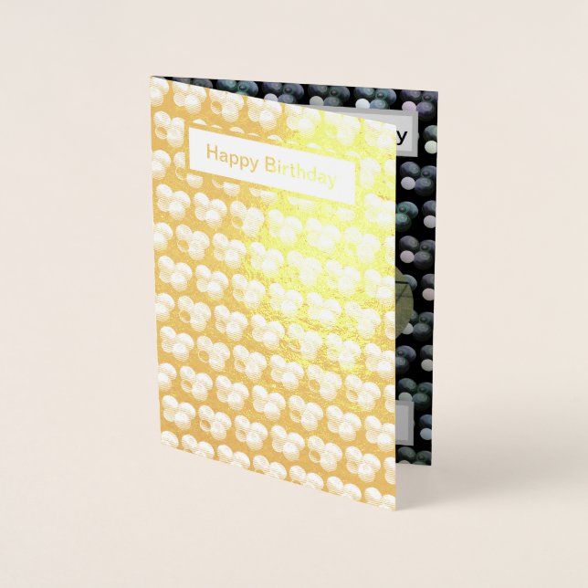 Boliches De Folha De Ouro, Cartão De Aniversário. (Frente)