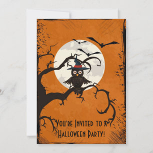 Bolinha das Árvores Magras Convite de Halloween