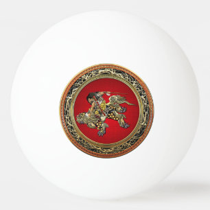 Bolinha De Ping Pong [310] Hokusai - Shoki Riding Shishi Lion