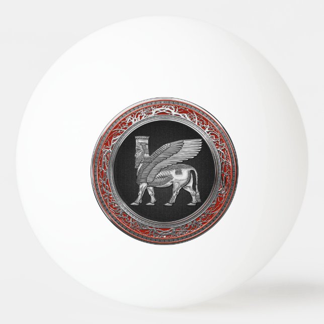 Bolinha De Ping Pong [310] Touro Assírio - Silver Lamaçu (Frente)