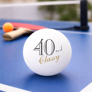 Bolinha De Ping Pong 40 e Elegante Letra Elegante 40º Aniversário