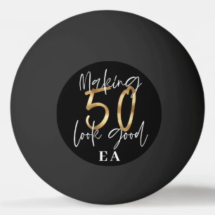 Bolinha De Ping Pong 50º aniversário iniciais personalizadas de prese
