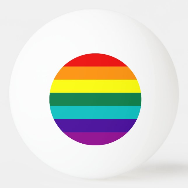 Bolinha De Ping Pong 7 Stripes Rainbow Pride Flag (Frente)