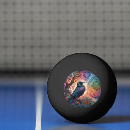 Bolinha De Ping Pong A Árvore Crow da Vida Mandala Pagan