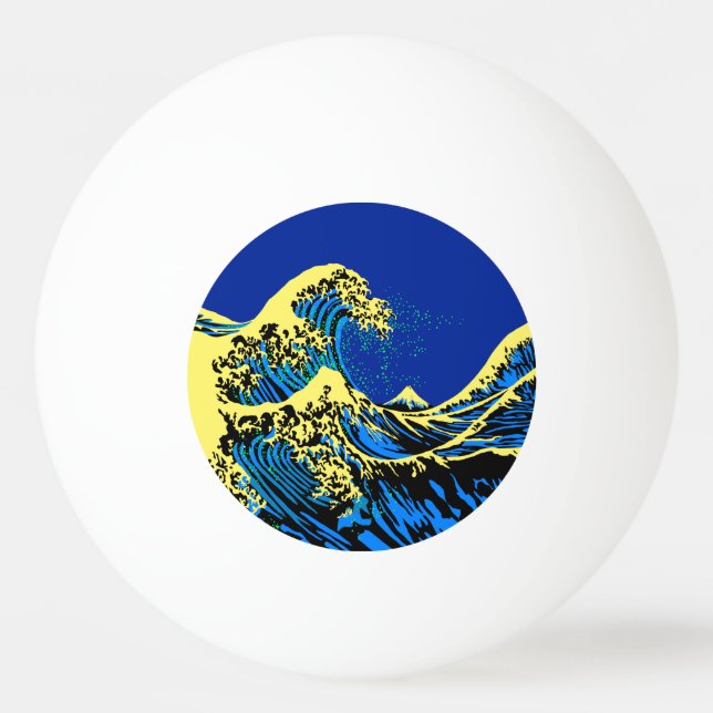 Bolinha De Ping Pong A grande onda de Hokusai no estilo vibrante do pop (Frente)