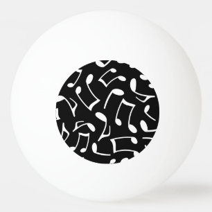 Bolinha De Ping Pong A música nota o teste padrão preto e branco