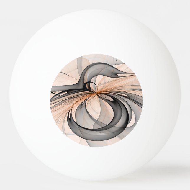 Bolinha De Ping Pong Abstract Anthracite Gray Sienna Modern Fractal Art (Frente)
