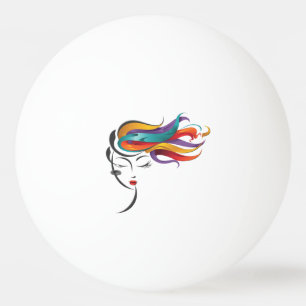 Bolinha De Ping Pong Abstrato com arte colorida de cabelo voando