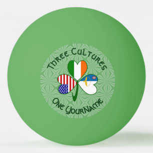 Bolinha De Ping Pong Açores Irlanda EUA Trevo Bandeira Personalizada