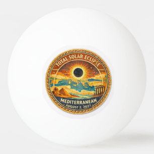 Bolinha De Ping Pong Adesivo Mosaic Eclipse Total do Sol 2027