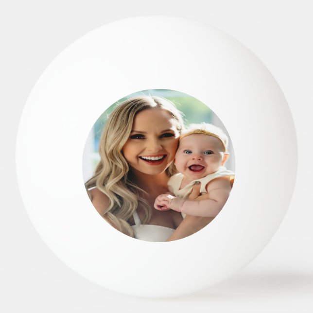 Bolinha De Ping Pong Adicionar Foto de Bebê Personalizar Customizar (Frente)
