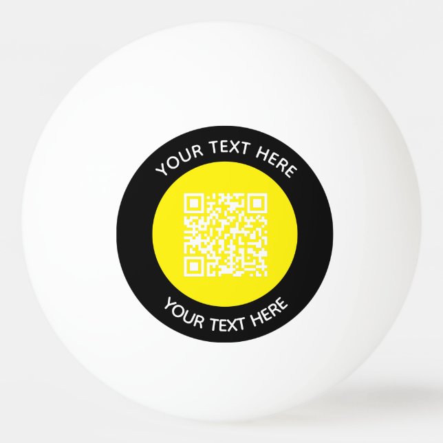 Bolinha De Ping Pong Adicionar seu próprio texto circular de código QR  (Frente)