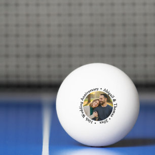 Bolinha De Ping Pong Adicione Sua Própria Foto de Casal 10º Aniversário