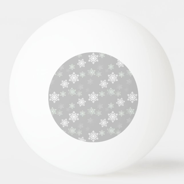 Bolinha De Ping Pong Agitações de neve brancas prateadas do Natal (Frente)