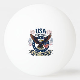 Bolinha De Ping Pong Águia Americana Patriótica 250 Anos 1776-2026