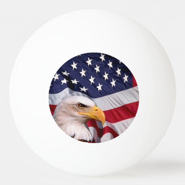 Bolinha De Ping Pong Águia Balda com Bandeira Americana (Frente)