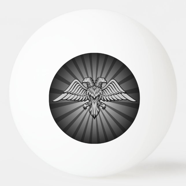 Bolinha De Ping Pong Águia cinza com duas cabeças (Frente)