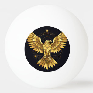 Bolinha De Ping Pong Águia Geométrica Dourada