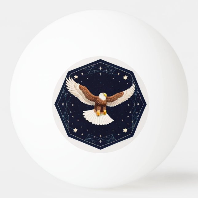 Bolinha De Ping Pong Águia Voadora Sob o Céu Estrelado Noite Ousada Nat (Frente)