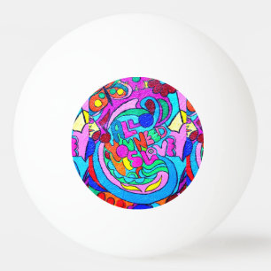 Bolinha De Ping Pong alegre paz e amor coloridos