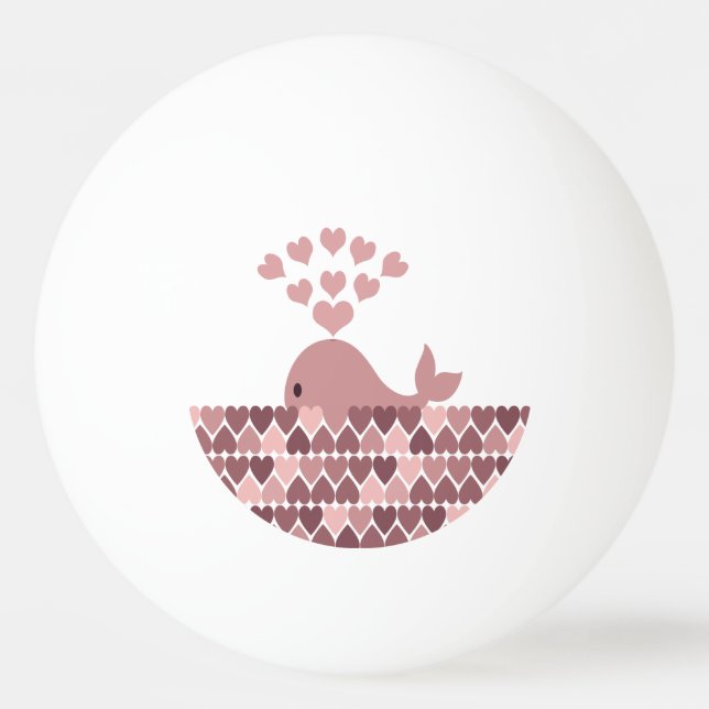 Bolinha De Ping Pong Amor de Baleia Rosa (Frente)