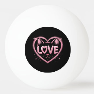 Bolinha De Ping Pong Amor de Gato Brilhante