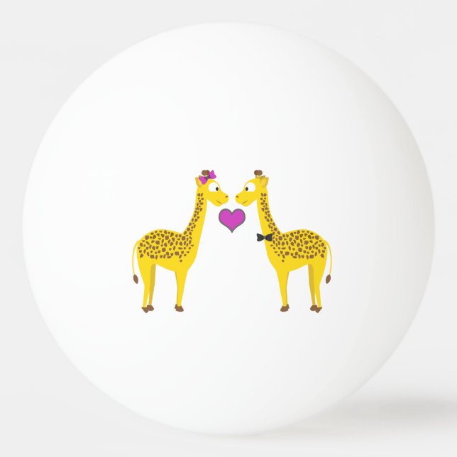 Bolinha De Ping Pong Amor de Girafa Bonita (Frente)