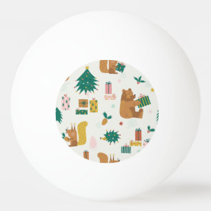 Bolinha De Ping Pong Animais da Floresta de Natal: Vintage Vibe