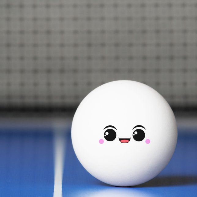 Raquete De Ping Pong Anime feliz de Kawaii enfrentado | Zazzle Portugal