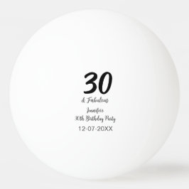 Bolinha De Ping Pong aniversário de 30 anos adicionar nome data ano neg