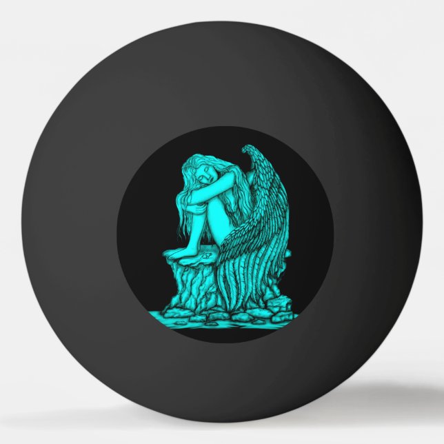 Bolinha De Ping Pong Anjo dormindo na pedra (Frente)