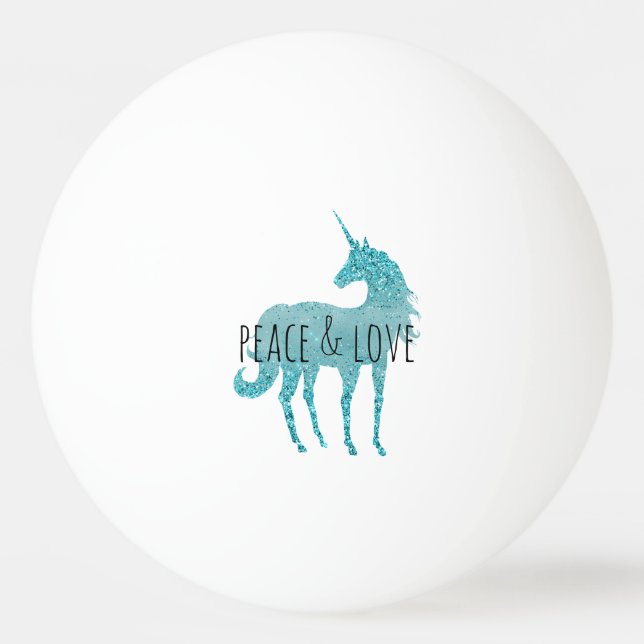 Bolinha De Ping Pong Aqua Glitter Sparkle Unicorn (Frente)