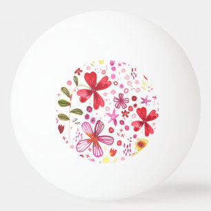 Bolinha De Ping Pong Aquarela de Flor Selvagem