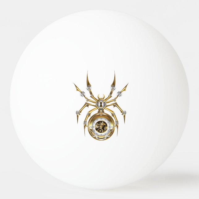 Bolinha De Ping Pong Aranha Steampunk no fundo roxo (Frente)