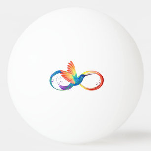 Bolinha De Ping Pong Arco-íris Hummingbird com símbolo Infinito