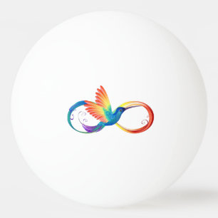 Bolinha De Ping Pong Arco-íris Hummingbird com símbolo Infinito