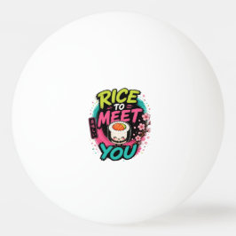 Bolinha De Ping Pong Arroz para Conhecer Você – Design de Sushi Kawaii 
