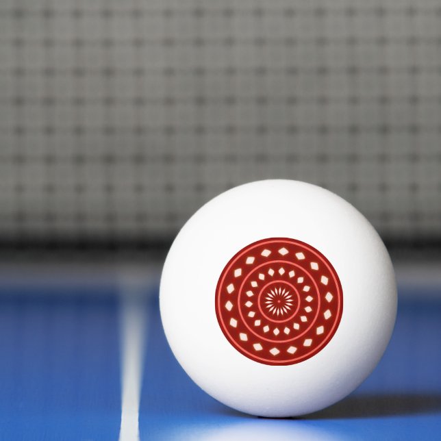 Bolinha De Ping Pong Arte Abstrata Explosão Solar Geométrica Vermelho R (Líquido)